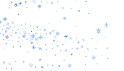 Christmas background. Blue delicate snowflakes on a white background. New Year's holiday design