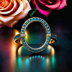 A Photograph showcasing the magical ring in a realistic, professional, and captivating marketing photoshoot. 