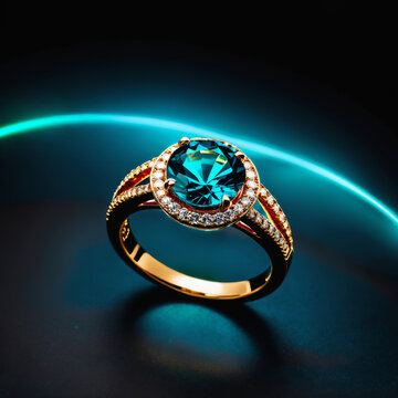 A Photograph showcasing the magical ring in a realistic, professional, and captivating marketing photoshoot. 