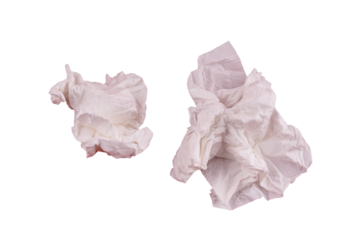 used and crumpled paper tissues