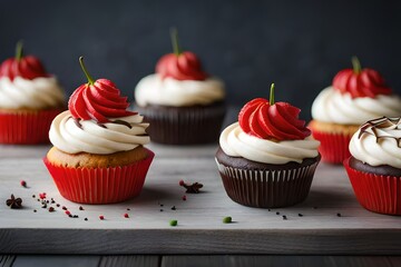  a Halloween-themed dessert table with treats like spiderweb cupcakes, candy apples, and chocolate cauldrons