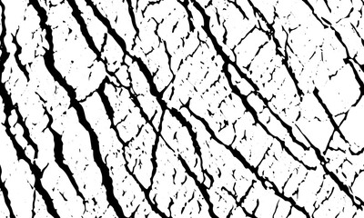 Grunge black texture of stone cracks, veins, stripes, lines. Vector background..
