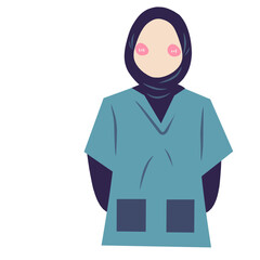 Faceless muslim surgeon illustration