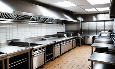 Empty restaurant kitchen