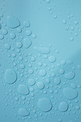 Water drops on blue