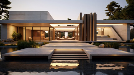 Architectural Essence": A stark architectural piece with emphasis on essential structural elements.