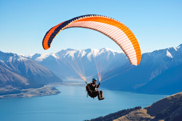 Paraglider. Paraglider in air.
