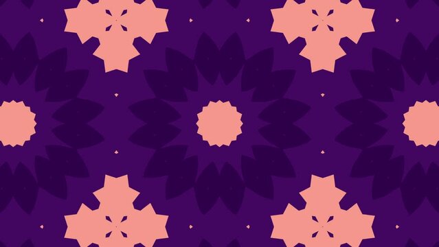  Kaleidoscopic abstrack background animation. purple color