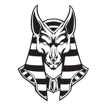 egyptian anubis mascot logo vector art illustration design