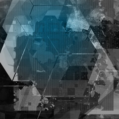 Abstract blue background with geometric elements and futuristic modern shapes