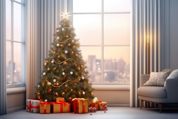 Elegant Christmas Decor with Gift Boxes