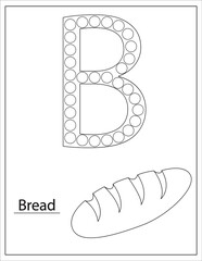 Dot Markers Alphabet Coloring pages for Food topic, Activities for toddlers and Preschoolers