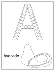 Dot Markers Alphabet Coloring pages for Food topic, Activities for toddlers and Preschoolers