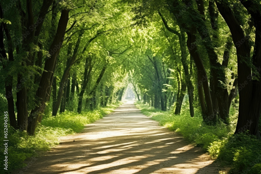 Canvas Prints Emerald Canopy Shrouding Sunlit Pathway.