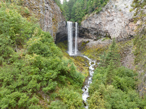 Found on the eastern slope of Mt. Hood, Oregon, the impressive Tamawanas Falls drops over 150 feet into a gorgeous forest. Not far from Portland, this is one of Oregon's most splendid waterfalls.  