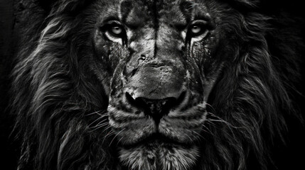 Naklejka premium Lion head portrait