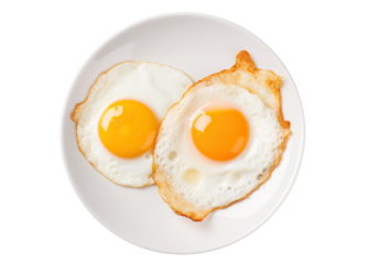 Delicious sunny-side-up eggs, cut out