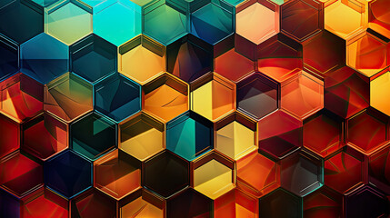 modern shiny honeycomb structured colorful background