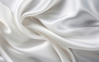 Obraz premium A smooth white fabric draped gently in a perfect setting. Purity and simplicity fabric for background. Elegant and neutral white smooth fabric.