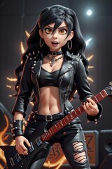 Naklejka premium rock star girl