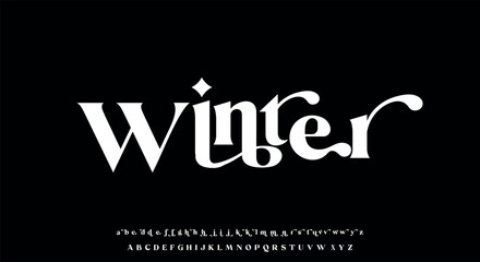 Winter Luxury alphabet letters font. Typography elegant wedding classic lettering serif fonts decorative vintage retro concept. vector illustration - obrazy, fototapety, plakaty