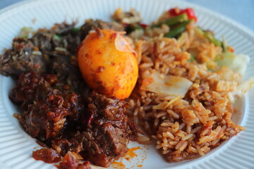 Indonesian take away food Nasi Rames