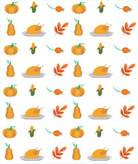 Thanksgiving vector illustration. Thanksgiving holiday icon set, banner