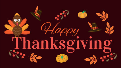 Thanksgiving vector illustration. Thanksgiving holiday icon set, banner