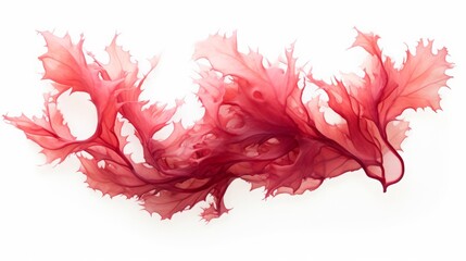 red algae on white background.