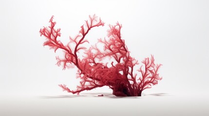 red algae on white background. - obrazy, fototapety, plakaty