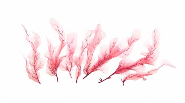 red seaweed on white background clip art preview