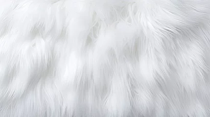 Fotobehang white fur background. © Yahor Shylau 