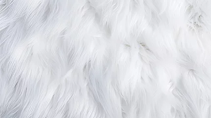 Rolgordijnen white fur background. © Yahor Shylau 
