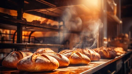 Foto auf Leinwand fresh bread in the bakery shop © Aram