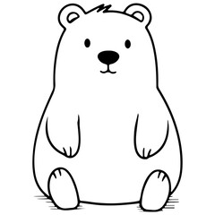 Polar Bear Cartoon, Bear Outline Vector illustration, Animal vector