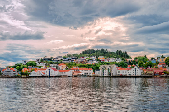 The waterfront of Innlandet, the smallest of the four main islands of the town of Kristiansund, in M&oslash;re og Romsdal county, Norway.