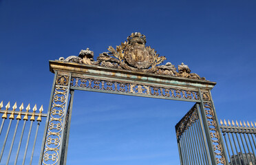 The gate - 17th century royal palace of Versailles, France