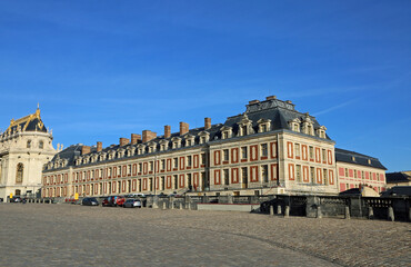 The Versailles courtyard - 17th century royal palace of Versailles, France