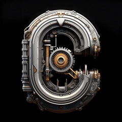 Fototapeta premium Mechanical Letter C Icon Graphic Poster Web Page PPT Backgrounds
