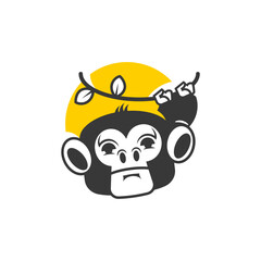 Monkey vector flat icon. Isolated monkey illustration