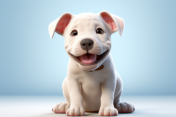 Fototapeta premium Dogo Argentino on a white background. Adorable animal. Generated by generative AI. 