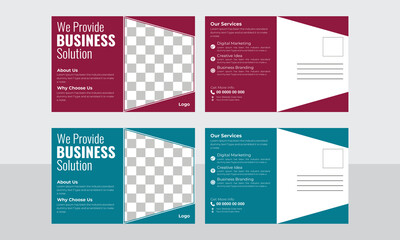 professional business solution corporate post card design template vector file