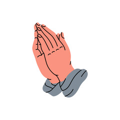 Praying hands. Old school tattoo. Vector illustration. - 652513510