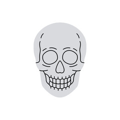 Human skull. Old school tattoo. Vector illustration.