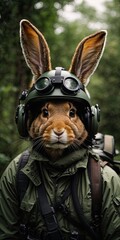 Obraz na płótnie Canvas Rabbit at war