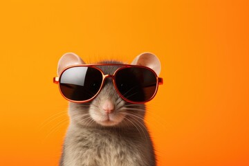 funky image of a hamster with sunglasses. 