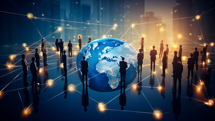 global network and social connection concept
