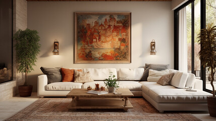 modern interior with a sofa.