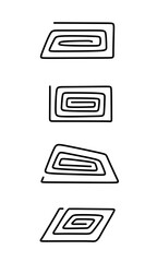 Icons irregular geometric symbols, a trapezoid, rectangle, trapezoid, rhomboid