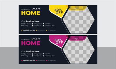 modern layout real estate email signature  design home for sale web banner template vector file	